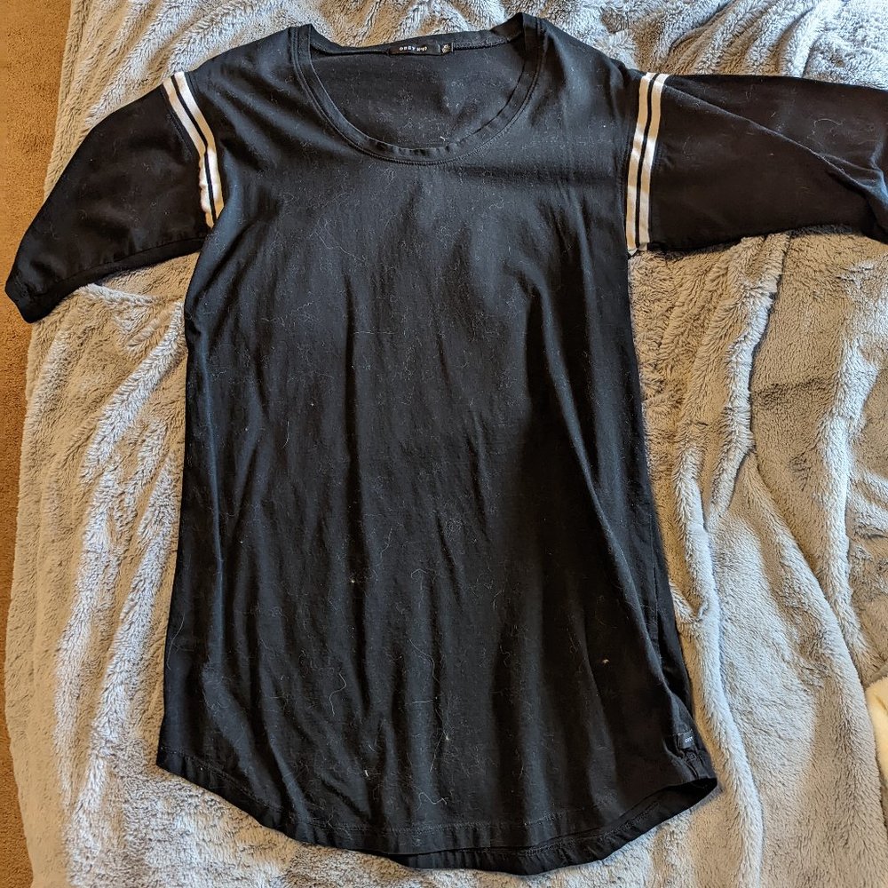 Obey baseball tee mini dress tunic sz xs